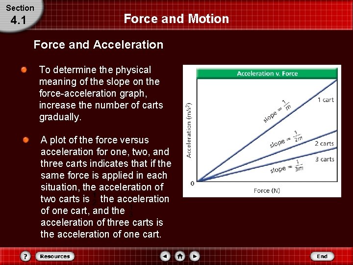 Section 4. 1 Force and Motion Force and Acceleration To determine the physical meaning