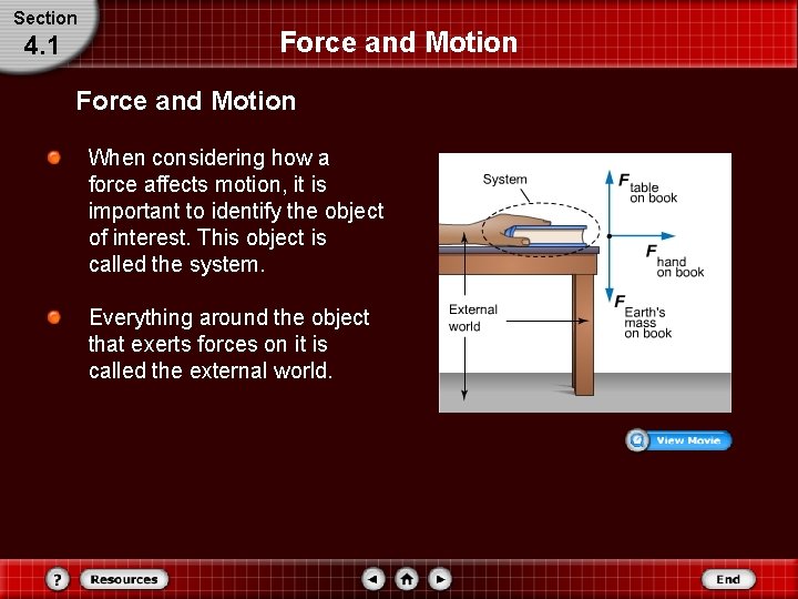 Section 4. 1 Force and Motion When considering how a force affects motion, it