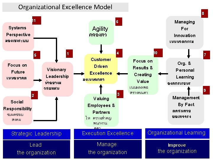 Organizational Excellence Model Systems Perspective 11 Agility Managing For Innovation 6 คลองตว มองเชงระบบ 1