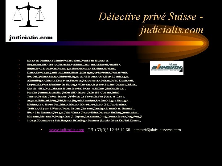 Détective privé Suisse judicialis. com • • • • Matten bei Interlaken, Niederried bei