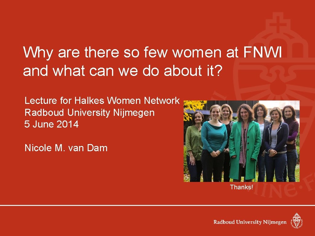 Why are there so few women at FNWI and what can we do about