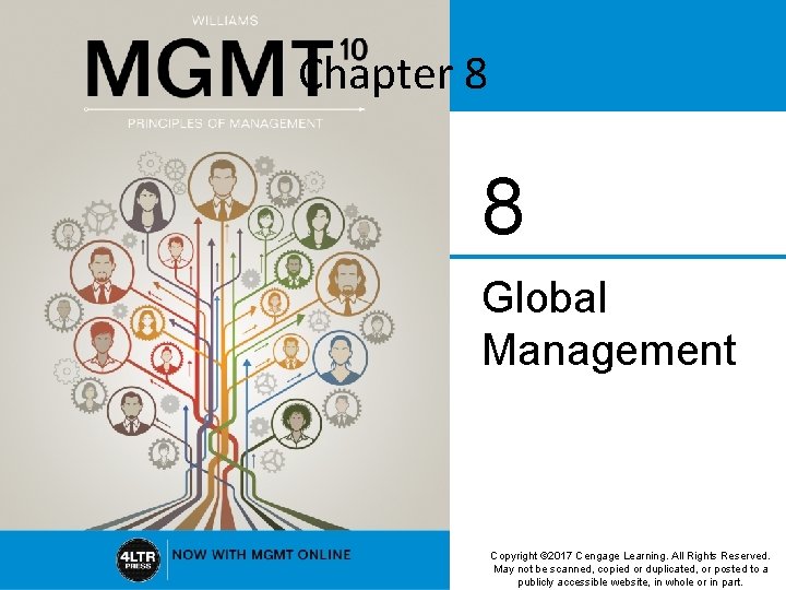 Chapter 8 8 Global Management Copyright © 2017 Cengage Learning. All Rights Reserved. May