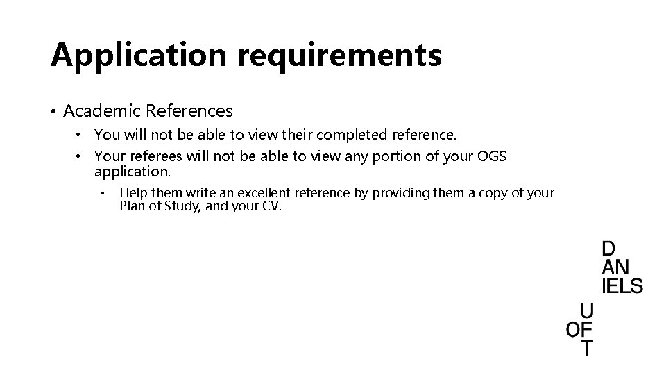 Application requirements • Academic References • You will not be able to view their Application requirements • Academic References • You will not be able to view their