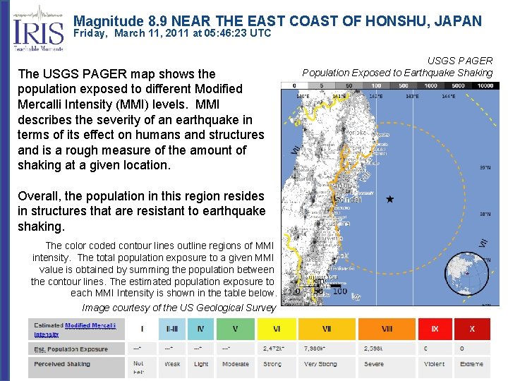 Magnitude 8. 9 NEAR THE EAST COAST OF HONSHU, JAPAN Friday, March 11, 2011