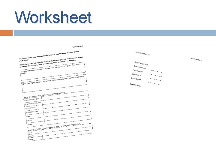 Worksheet Worksheet