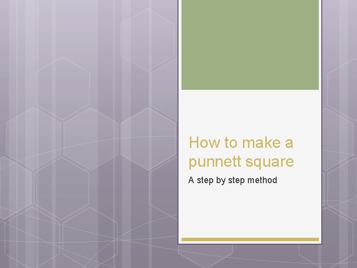 How to make a punnett square A step by step method 