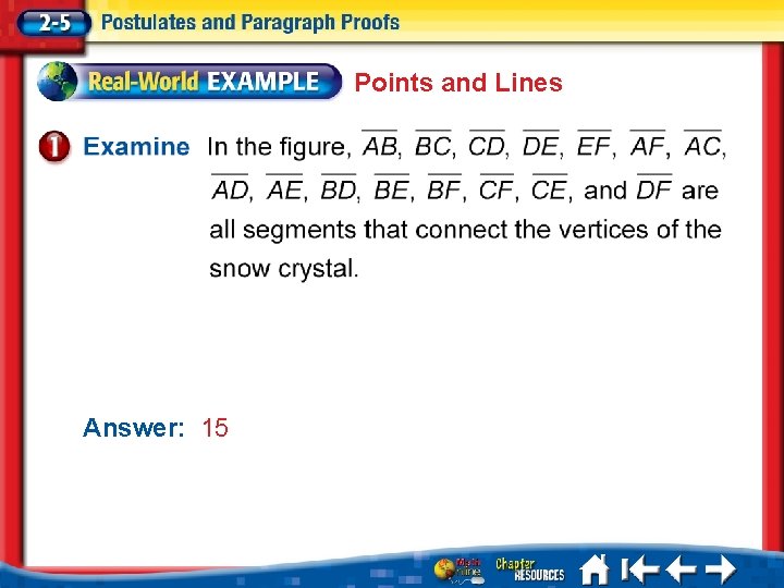 Points and Lines Answer: 15 