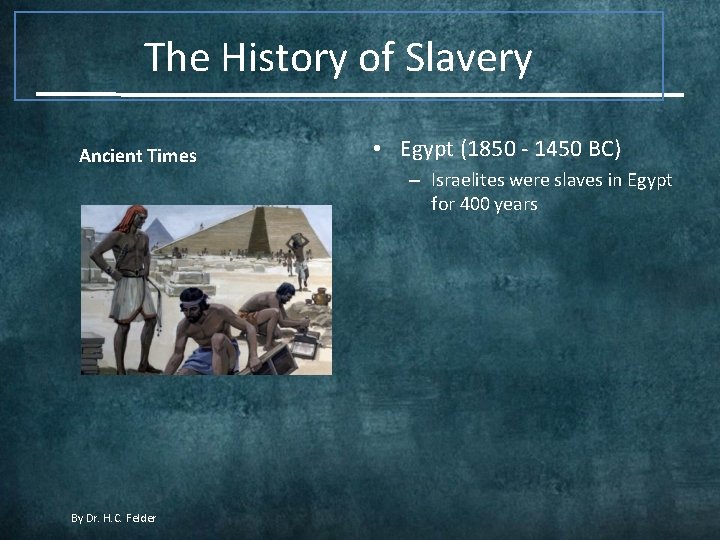 The History of Slavery Ancient Times By Dr. H. C. Felder • Egypt (1850