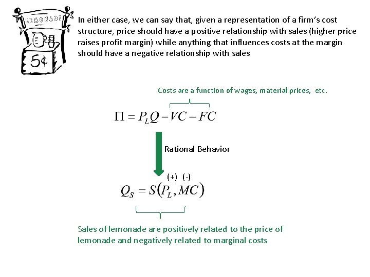 In either case, we can say that, given a representation of a firm’s cost