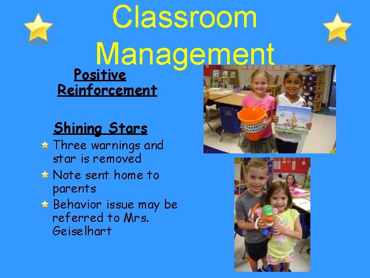 Classroom Management Positive Reinforcement Shining Stars Three warnings and star is removed Note sent