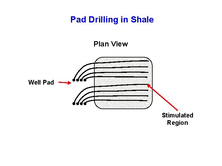 Pad Drilling in Shale Plan View Well Pad Stimulated Region 