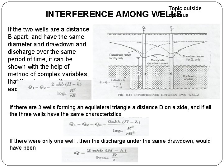 INTERFERENCE AMONG Topic outside syllabus WELLS If the two wells are a distance B