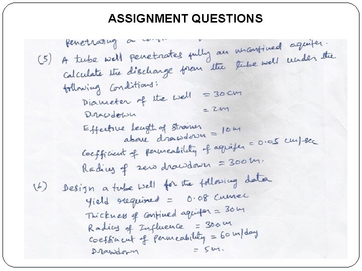 ASSIGNMENT QUESTIONS 