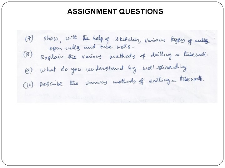 ASSIGNMENT QUESTIONS 