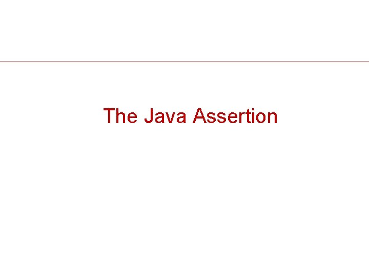 The Java Assertion 