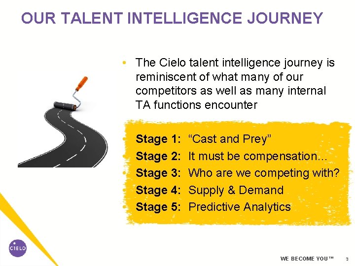 OUR TALENT INTELLIGENCE JOURNEY • The Cielo talent intelligence journey is reminiscent of what OUR TALENT INTELLIGENCE JOURNEY • The Cielo talent intelligence journey is reminiscent of what