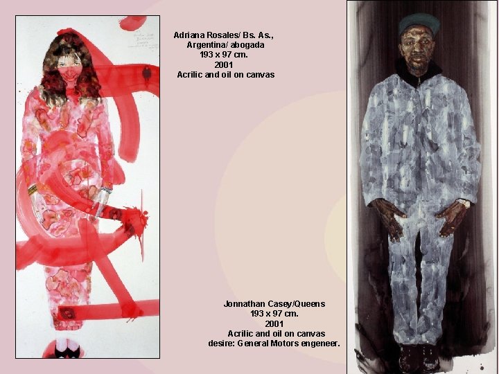 Adriana Rosales/ Bs. As. , Argentina/ abogada 193 x 97 cm. 2001 Acrilic and
