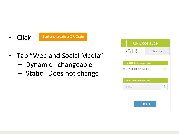  • Click • Tab “Web and Social Media” – Dynamic - changeable –