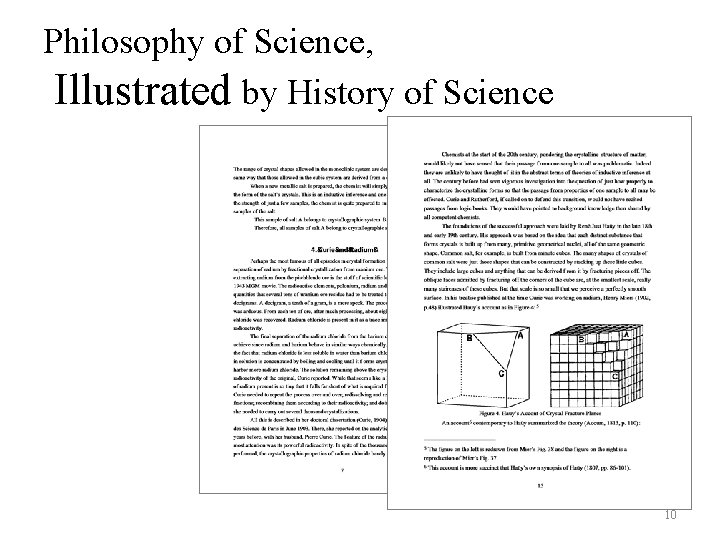 Philosophy of Science, Illustrated by History of Science 10 