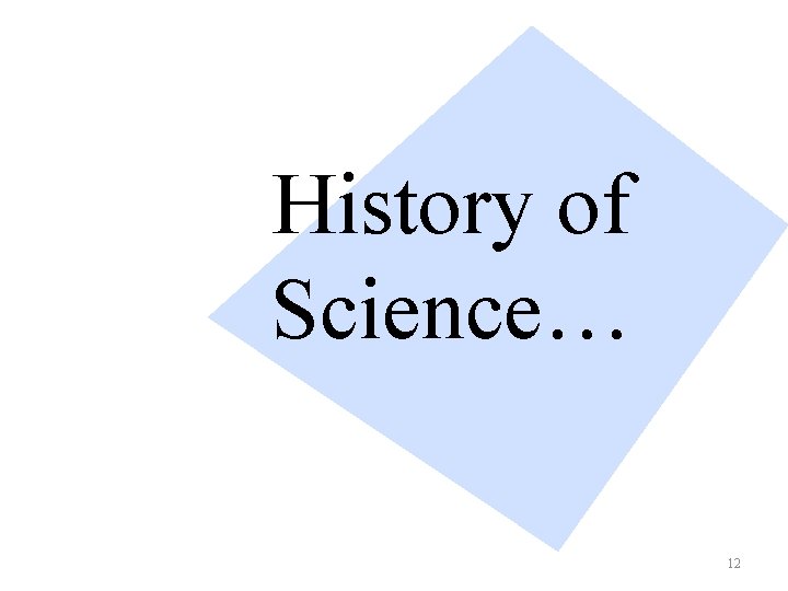 History of Science… 12 