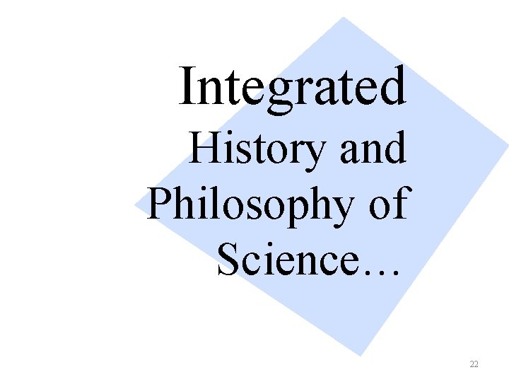 Integrated History and Philosophy of Science… 22 