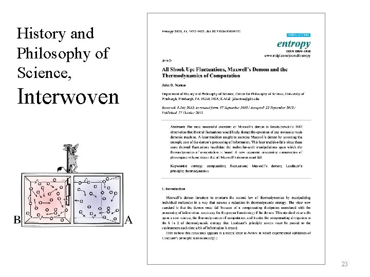 History and Philosophy of Science, Interwoven 23 