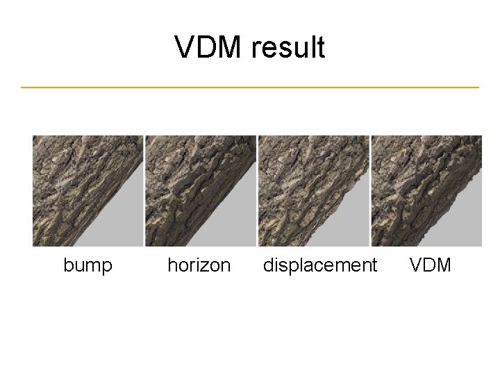 VDM result bump horizon displacement VDM 