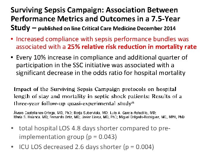 Surviving Sepsis Campaign: Association Between Performance Metrics and Outcomes in a 7. 5 -Year