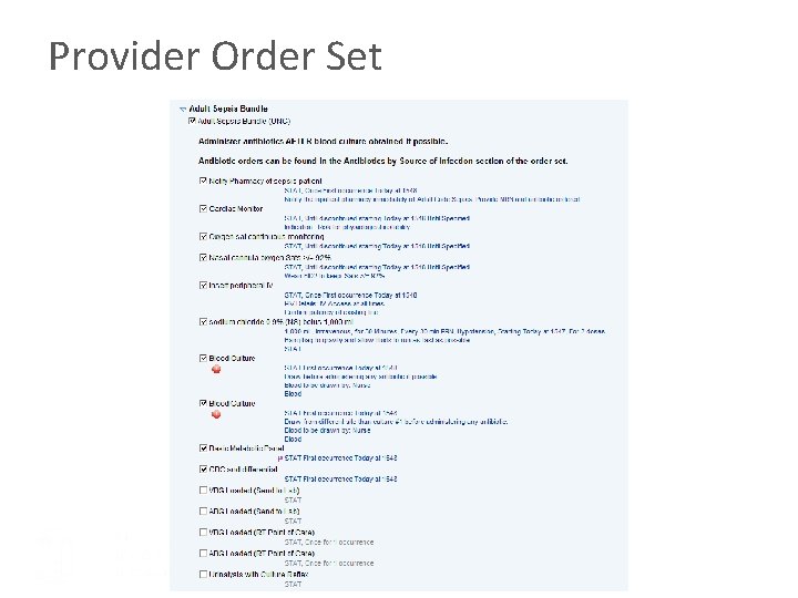 Provider Order Set 