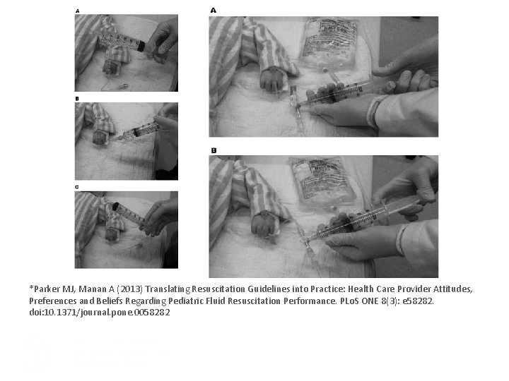 *Parker MJ, Manan A (2013) Translating Resuscitation Guidelines into Practice: Health Care Provider Attitudes,