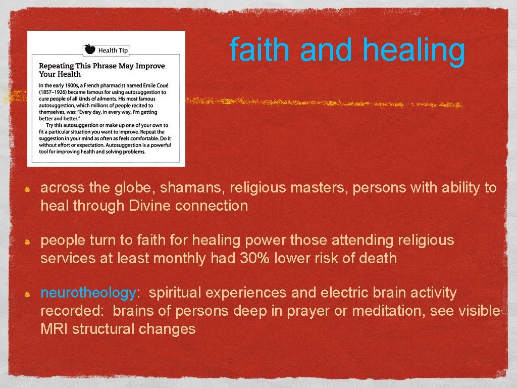 faith and healing across the globe, shamans, religious masters, persons with ability to heal