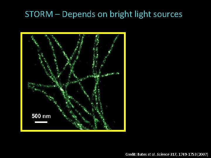 STORM – Depends on bright light sources Credit: Bates et al. Science 317, 1749