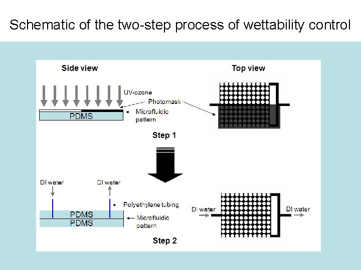 Schematic of the two-step process of wettability control 
