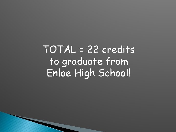 TOTAL = 22 credits to graduate from Enloe High School! 