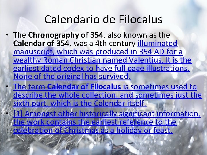 Calendario de Filocalus • The Chronography of 354, also known as the Calendar of