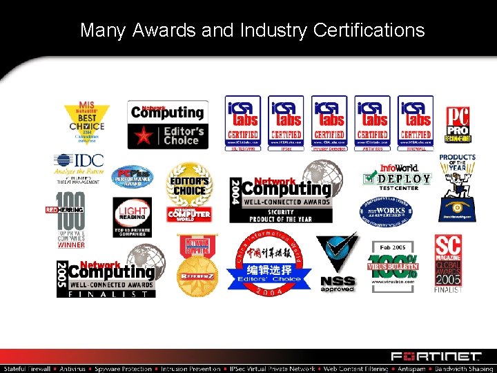 Many Awards and Industry Certifications 