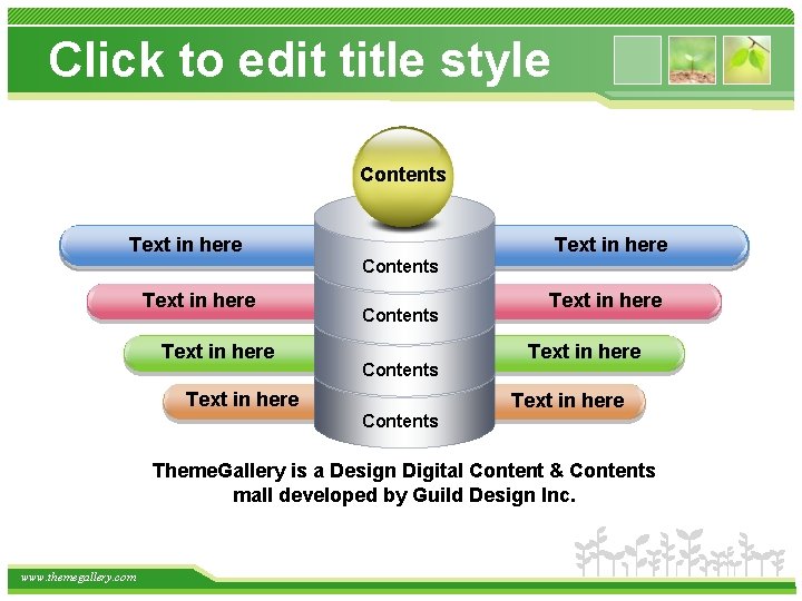 Click to edit title style Contents Text in here Contents Text in here Text