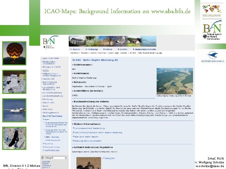 ICAO-Maps: Background Information on www. aba. bfn. de Bf. N, Division II 1. 2