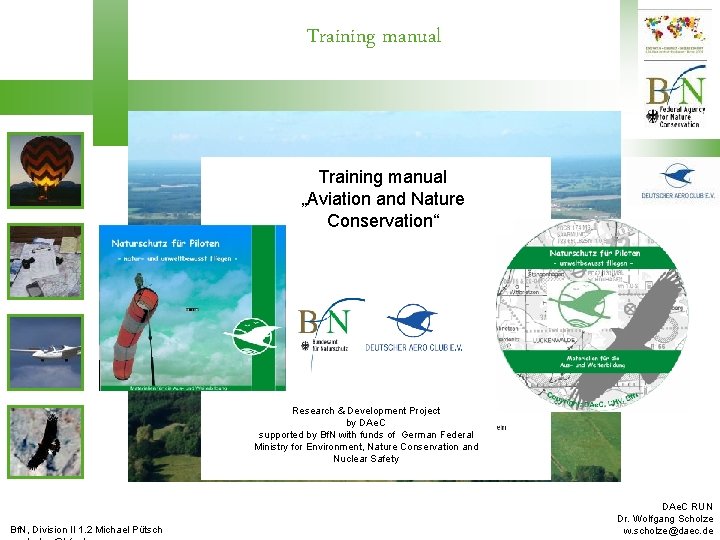 Training manual „Aviation and Nature Conservation“ Research & Development Project by DAe. C supported