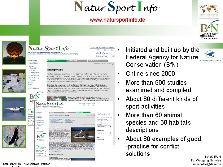 www. natursportinfo. de • Initiated and built up by the Federal Agency for Nature