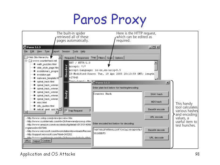Paros Proxy Application and OS Attacks 98 