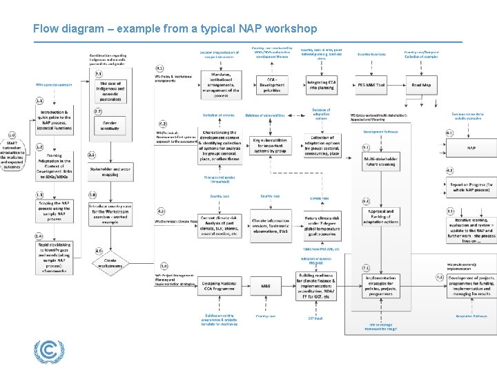 Flow diagram – example from a typical NAP workshop Flow diagram – example from a typical NAP workshop