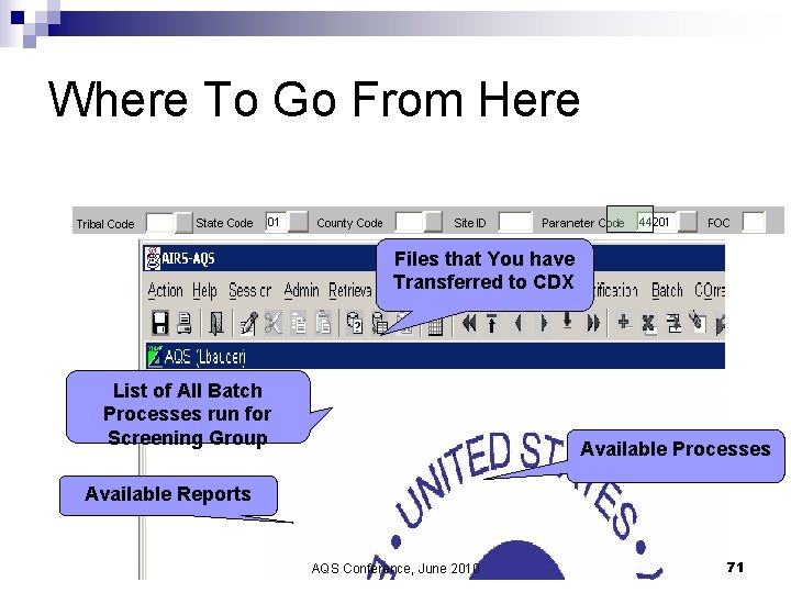 Where To Go From Here Files that You have Transferred to CDX List of