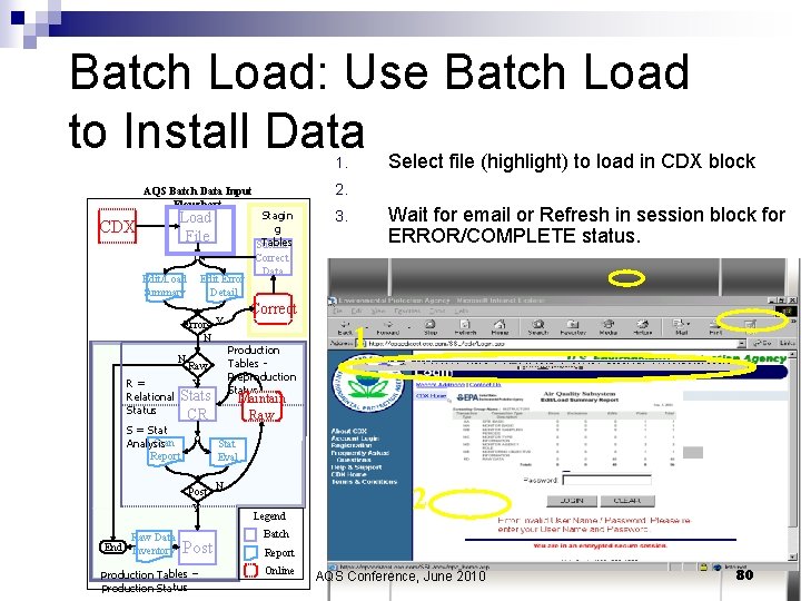 Batch Load: Use Batch Load to Install Data Select file (highlight) to load in