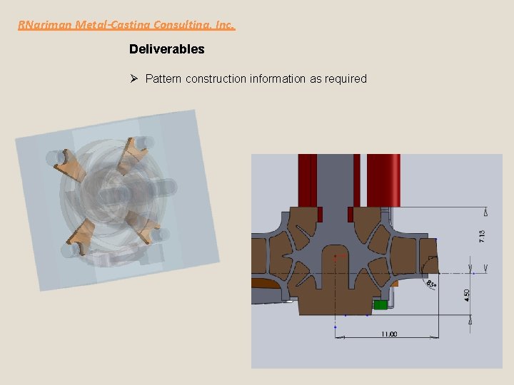 RNariman Metal-Casting Consulting, Inc. Deliverables Ø Pattern construction information as required 