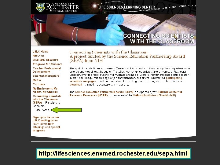 http: //lifesciences. envmed. rochester. edu/sepa. html 