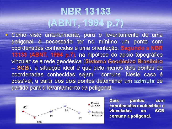 NBR 13133 (ABNT, 1994 p. 7) § Como visto anteriormente, para o levantamento de NBR 13133 (ABNT, 1994 p. 7) § Como visto anteriormente, para o levantamento de