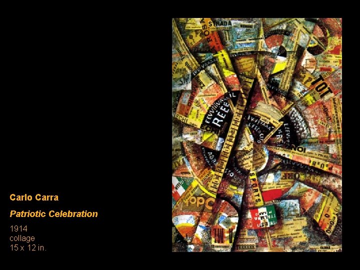 Carlo Carra Patriotic Celebration 1914 collage 15 x 12 in. 