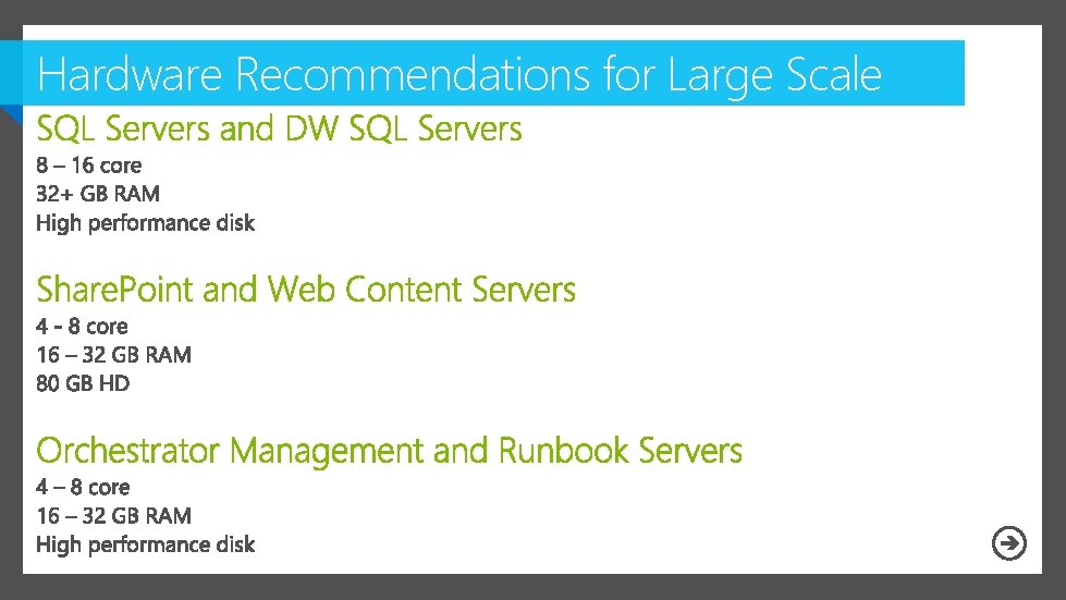 Hardware Recommendations for Large Scale 