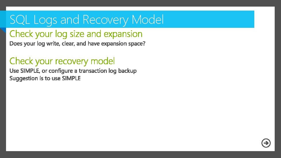 SQL Logs and Recovery Model 